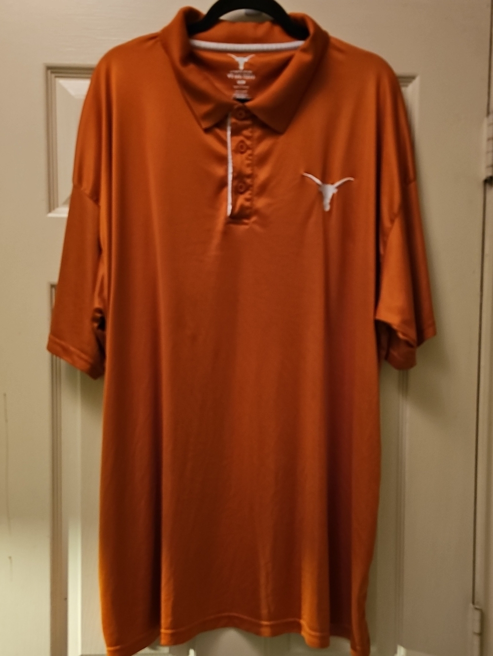 Men's Orange Performance Polo with Longhorn Chest Logo